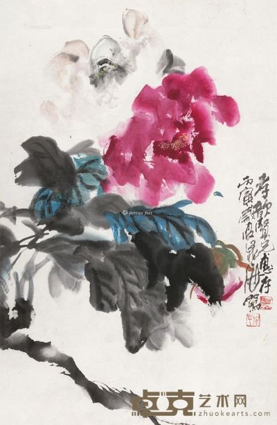 晁海 牡丹 65.5×42.5cm