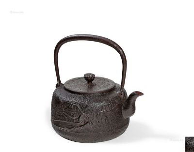 昭和时期 熊谷善平造农家纹铁壶