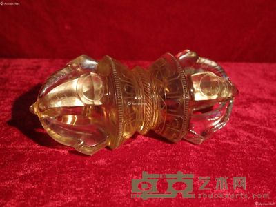 天然烟水晶金刚杵 L：19.8cm H：7.9cm