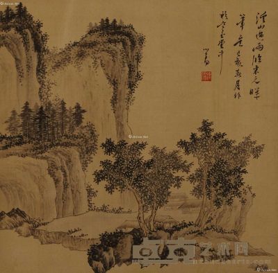 溥儒 近现代 山水 31×31cm