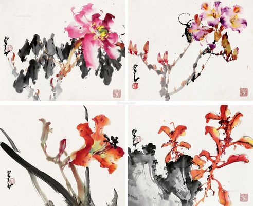 赵少昂 花卉 （四帧）