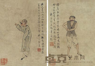 余集 布景人物(双挖) 20.5×14.5cm×2