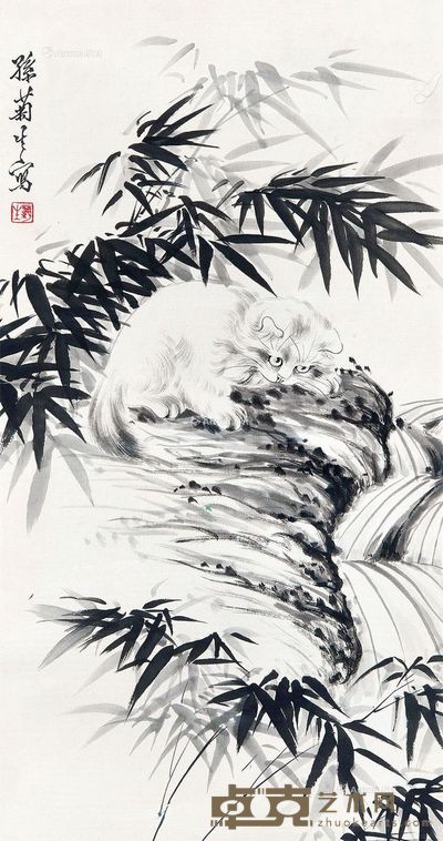 孙菊生 猫 64×33cm