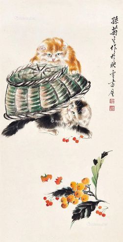 孙菊生 猫与枇杷