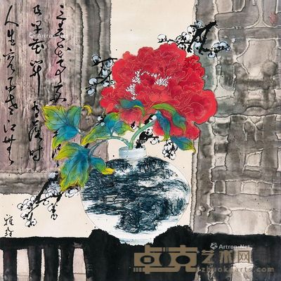 周雅玲 牡丹 65×65cm