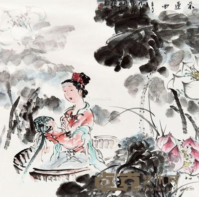 马耀华 采莲曲 68×68cm