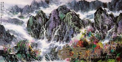 萧翰 流水声中春花妍 69×136cm