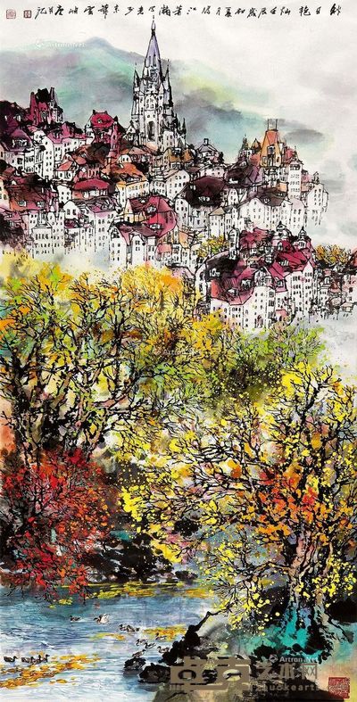 萧翰 秋日艳灿 137×70cm