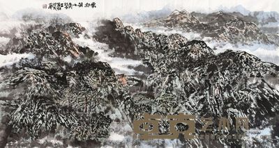 王萝湖 云起燕山 94×178cm