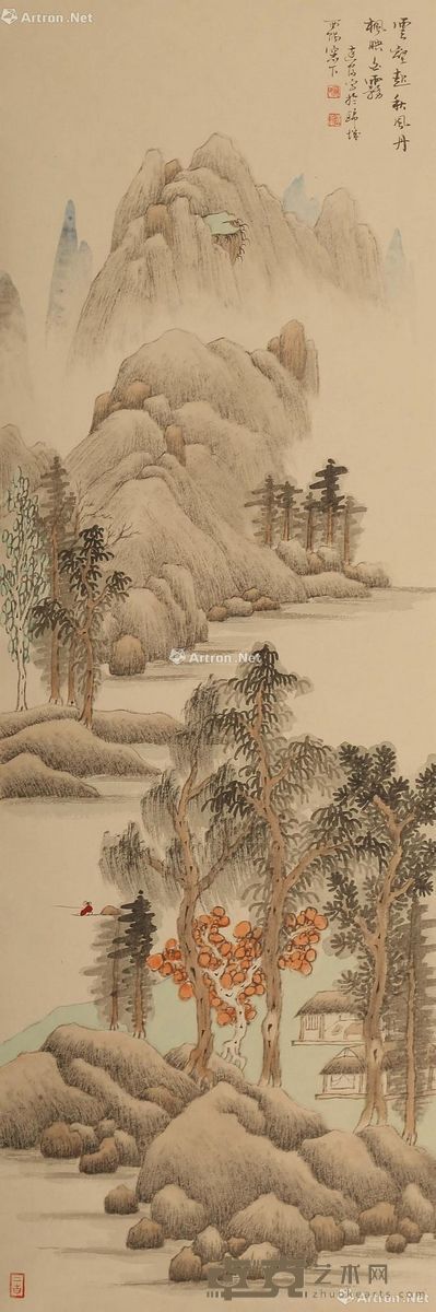 罗远富 云壑起秋风 98×33cm