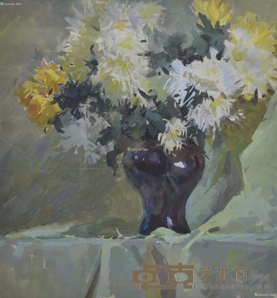 何哲生 瓶花 59×54 cm