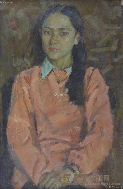 胡仁樵 少女 72×46 cm