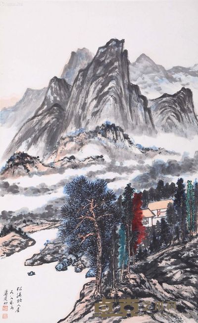 萧建初 松溪故人居 59×96cm