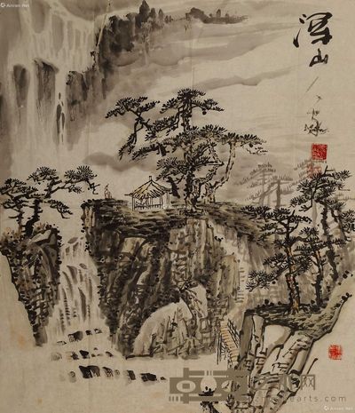 高东风 深山人家 70×59cm