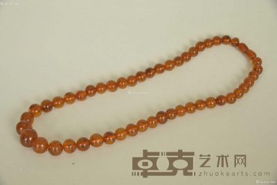 琥珀塔珠项链 D（珠径）：16.8mmL（长度）：55.6cm (最大一颗）共