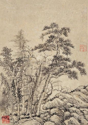 吴历 松山古木图