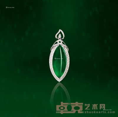 玻璃种天然翡翠马眼大吊坠 --