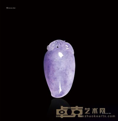 天然冰种紫罗兰翡翠桃形坠 --