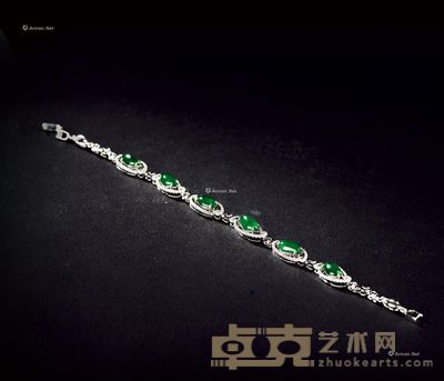--天然玻璃种翡翠手链 （六粒） --