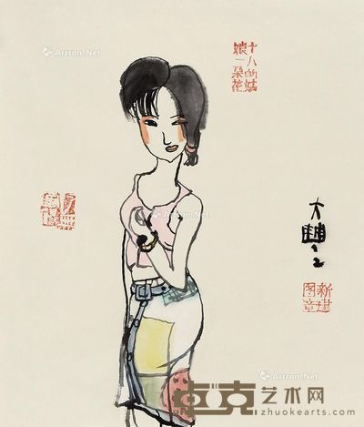 朱新建 美人图 39×33.5cm