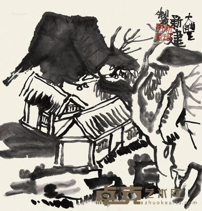 朱新建 山水 33×33cm