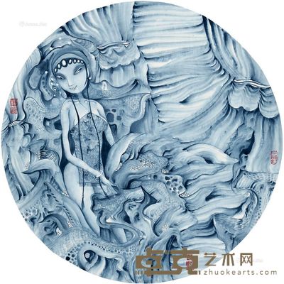 吕江 石头记·花旗 直径65cm