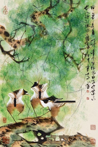 韩天衡 柳林私语 69×46cm