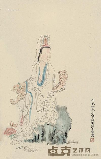 陈明 观音大士像 76×49cm