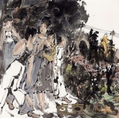 崔进 人物 66×66cm