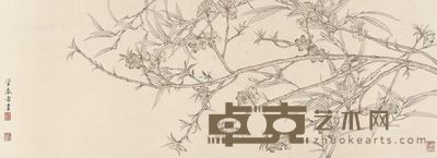 管春雷 花卉 35×93cm