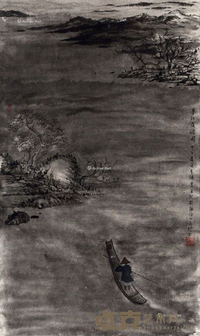 马辉 春江夜渡图 60×35cm