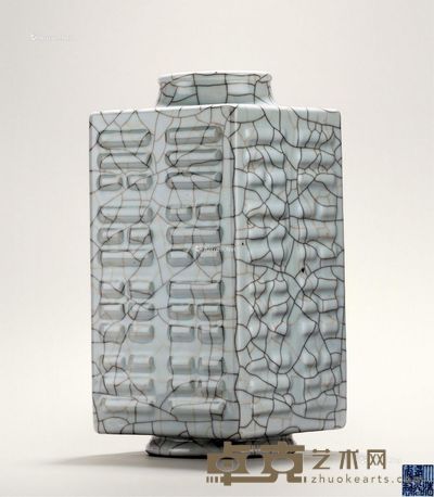 清道光 官釉琮式瓶 高28cm