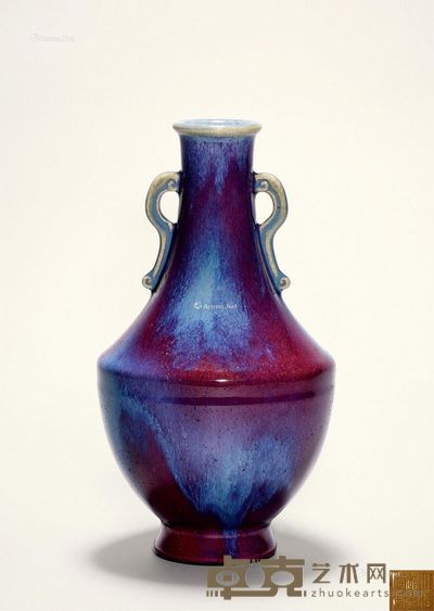清道光 窑变釉双耳尊 高22.5cm