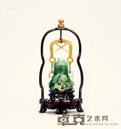 清 翡翠雕平安挂瓶 --