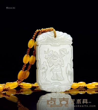 清 白玉子冈牌 6.2×4cm