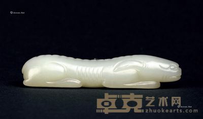 清 白玉卧犬 长6.5cm