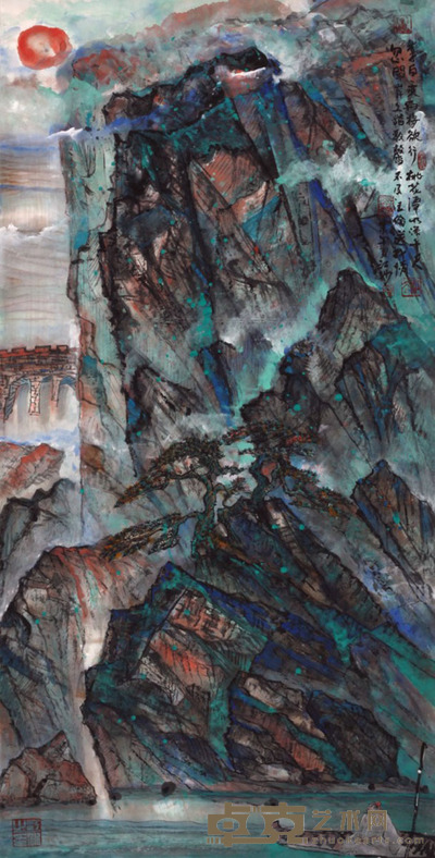 江冰 山水 137×69cm