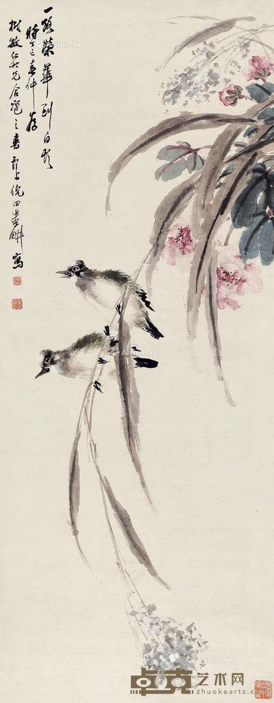 倪田 富贵白头 111.3×43.5cm
