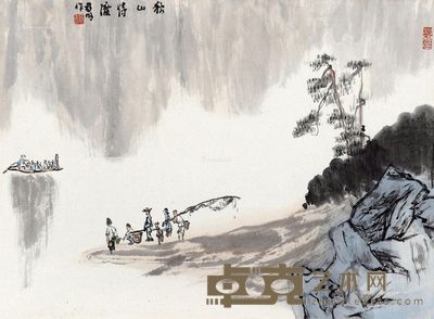 亚明 秋山待渡 34×45cm