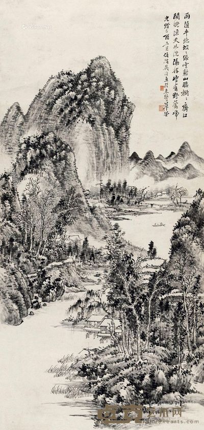 吴伯滔 山水 149×70cm
