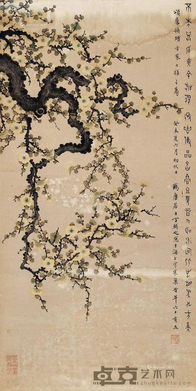 丁辅之 绿梅 65×32.7cm