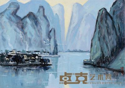 凃克 漓江恋 29.7×42cm