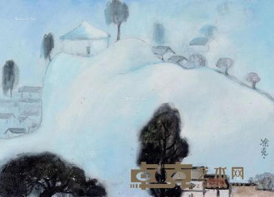 凃克 雾里苗山 29.7×42cm
