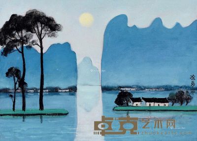 凃克 中秋月圆 29.7×42cm