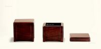 清 红木嵌瘿木盒 （一对）
