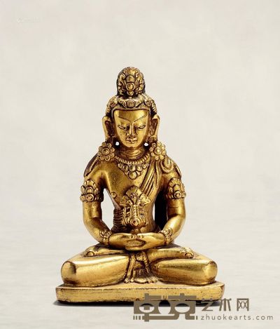 明 铜鎏金长寿佛 高9cm