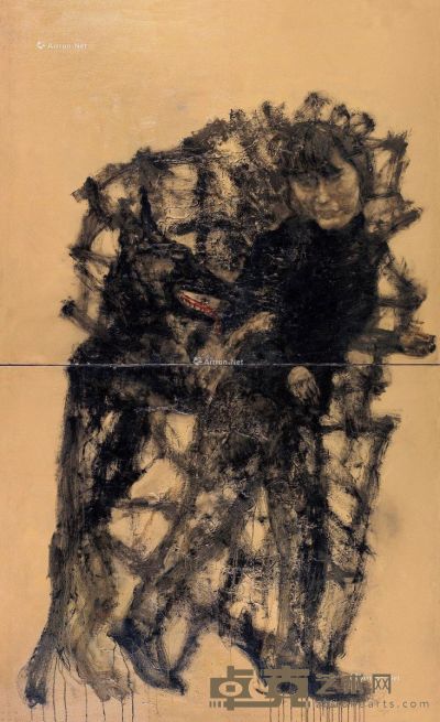 周春芽 1995年作 黑根-女主人 油彩 画布 240×150cm