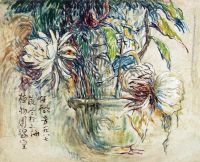 任微音 1987年作 上海植物园温室盆花 油彩 画布