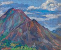 周碧初 1952年作 印度尼西亚山景 油彩 画布