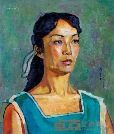 闵希文 1981年作 女青年 油彩 画布 45×37cm